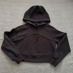 Lululemon Women's Get Centred Cropped Sweater Hoodie Black Modal W3DJ4S Size 6